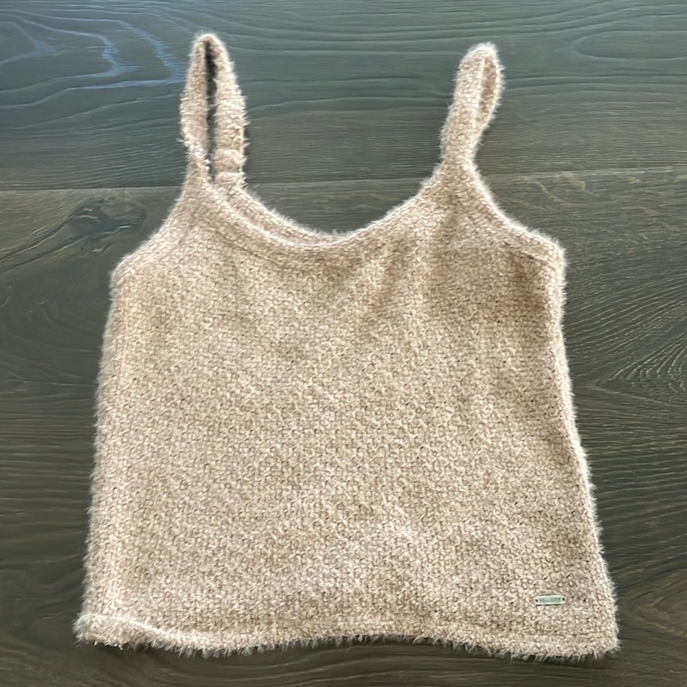 fuzzy cropped tank top
